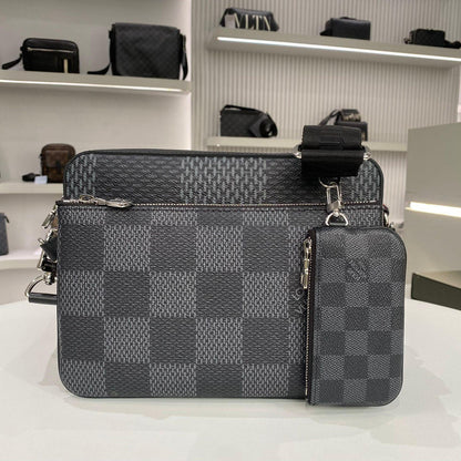 3D DAMIER TRIO MESSENGER BAG