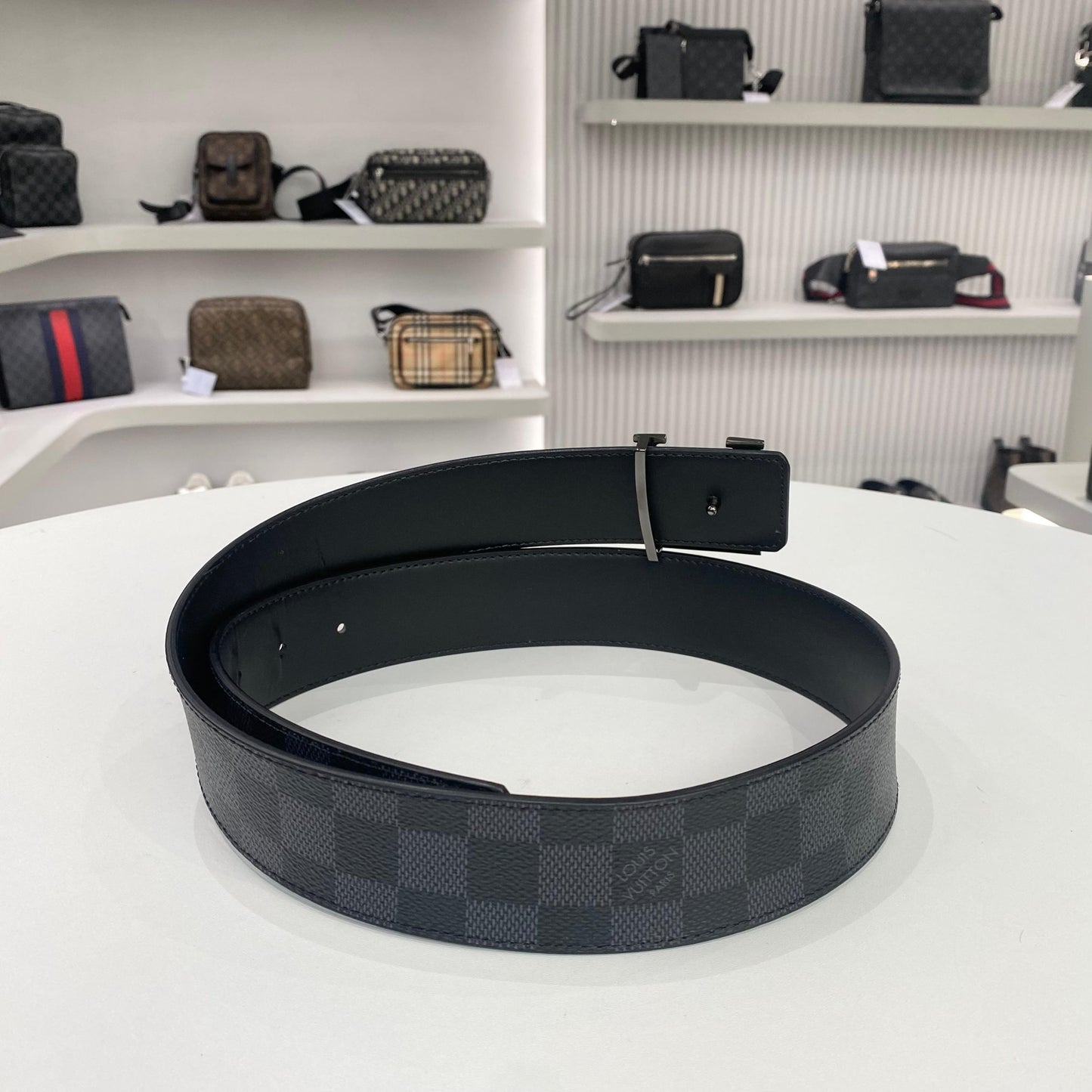 BLACK DAMIER BELT