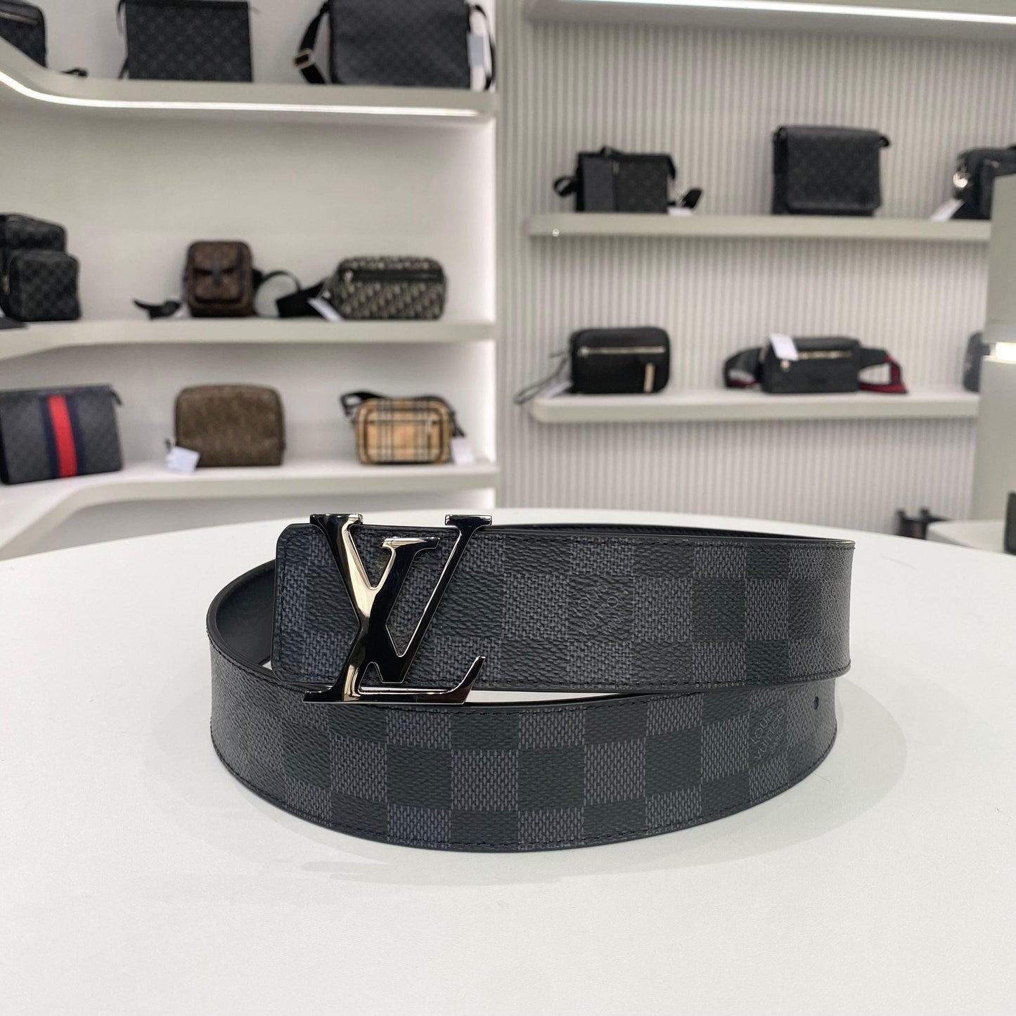 BLACK DAMIER BELT