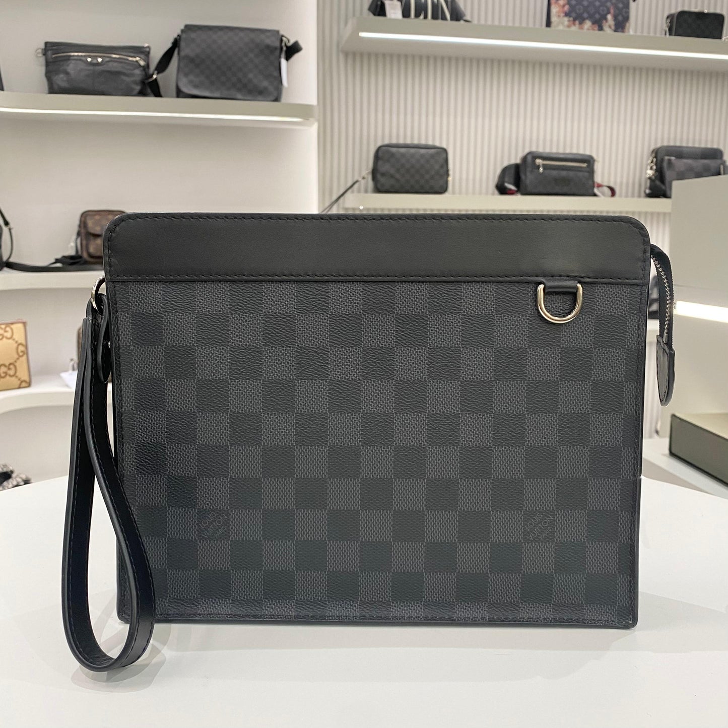 STANDING DAMIER POCHETTE BLACK